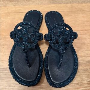 Tory Burch Women's Black Beaded Sandals